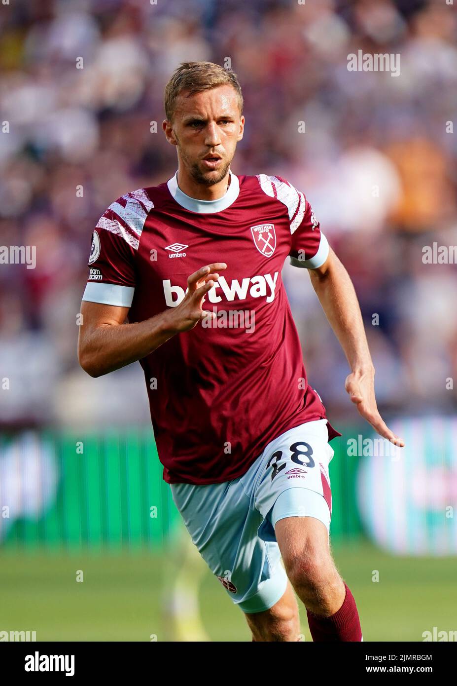 West Ham United's Tomas Soucek during the Premier League match at London Stadium. Picture date: Sunday August 7, 2022. Stock Photo