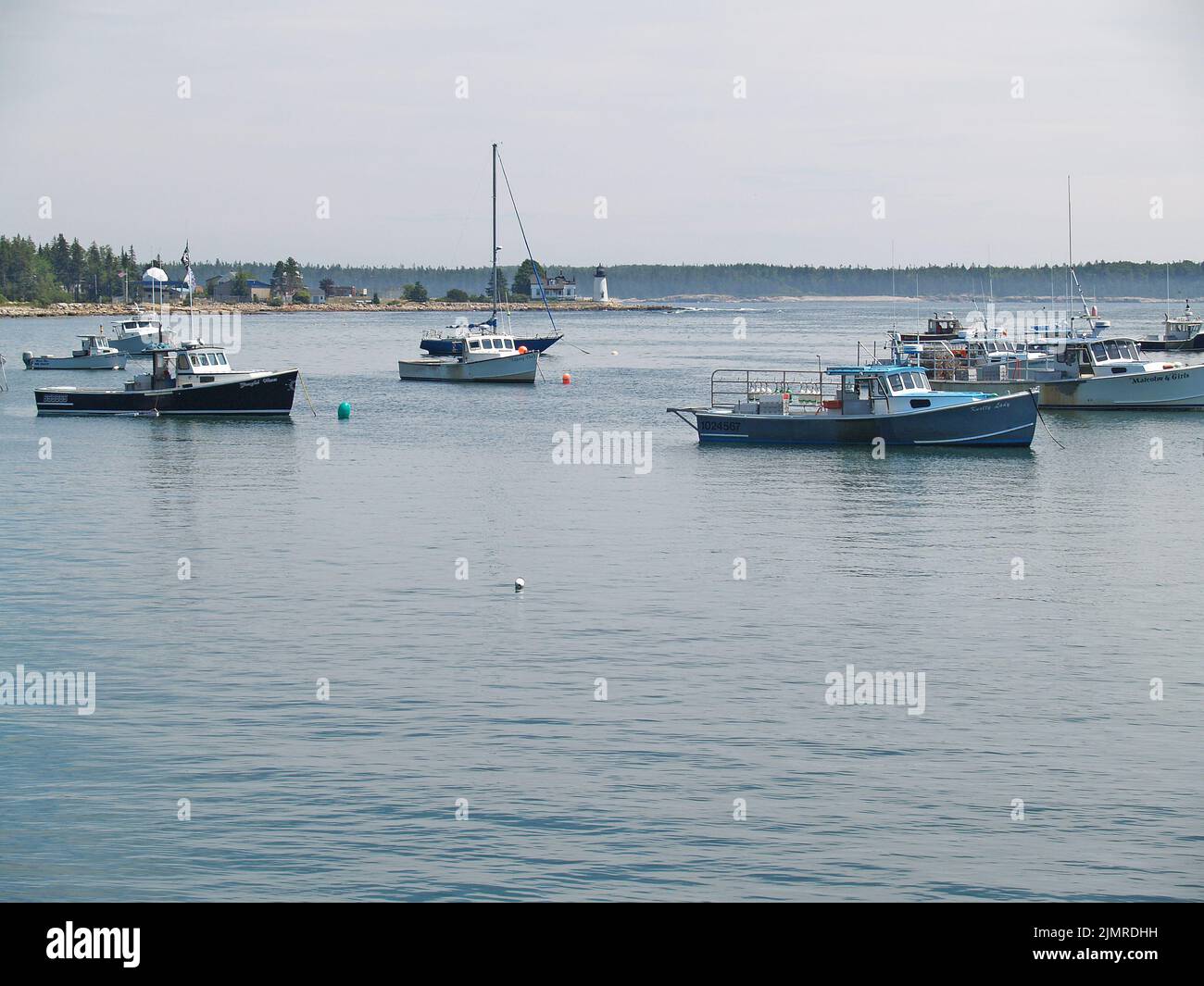 Fishing boats,coast of Maine Stock Photo Alamy