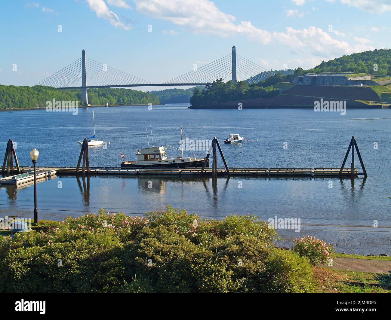 Penobscot Narrows Bridge,Maine Stock Photo
