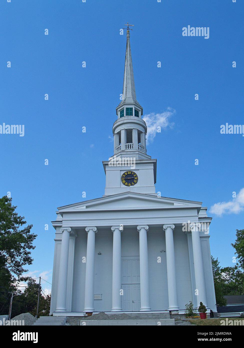Ellsworth Congregational Church,Maine Stock Photo