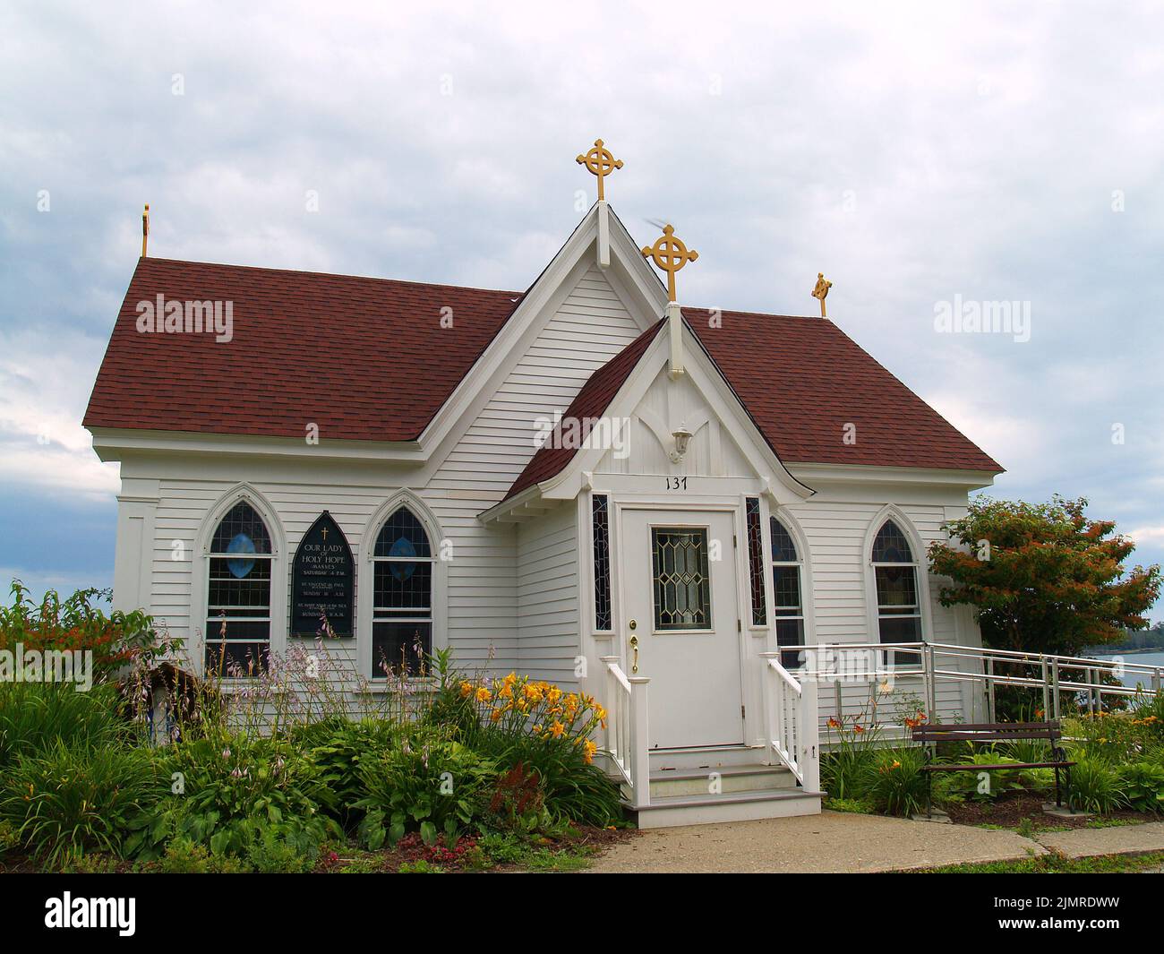 Our Lady Of Holy Hope,Castine,ME Stock Photo