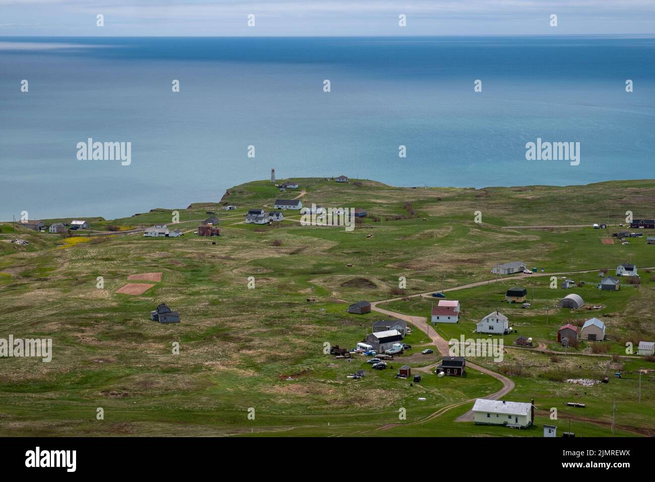 houses on Entry Island, Magdalen Islands Stock Photo Alamy