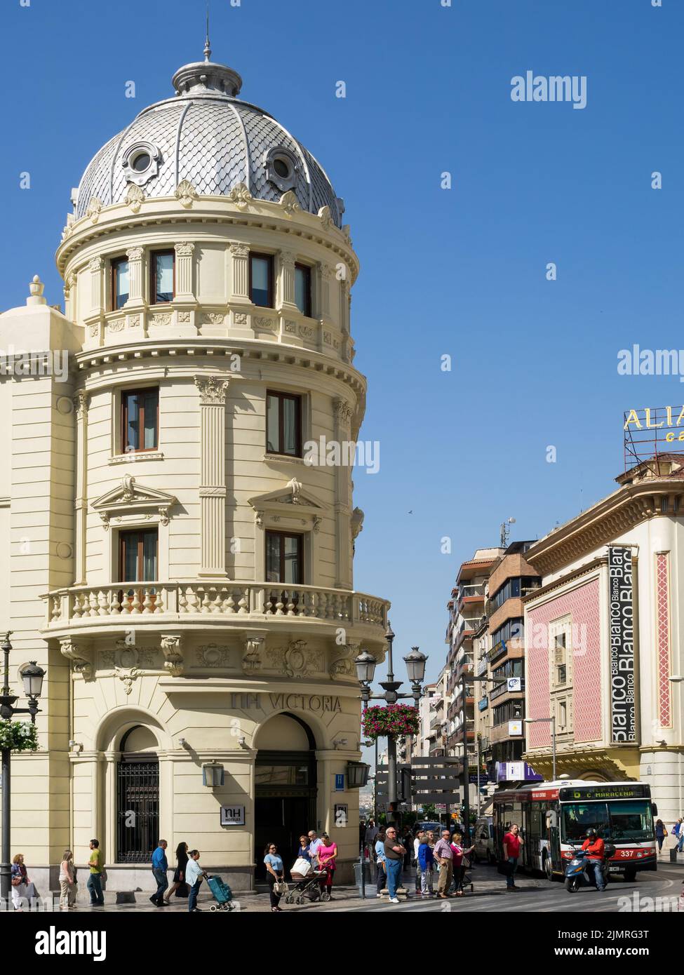 GRANADA, ANDALUCIA, SPAIN - MAY 7 : Victoria Hotel in Granada Spain on May 7, 2014. Unidentified people. Stock Photo