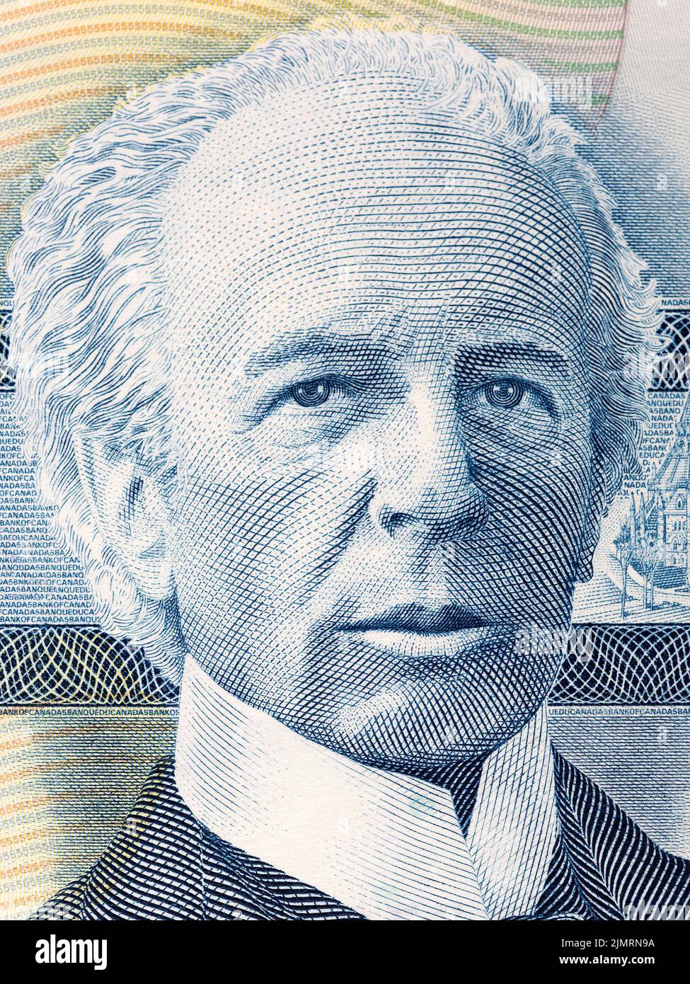 Wilfrid Laurier portrait from Canadian money Stock Photo Alamy