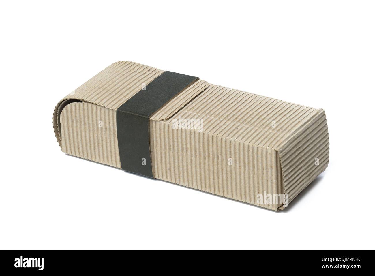 Rectangular brown corrugated box for packing goods, perfumes, creams and cosmetics Stock Photo