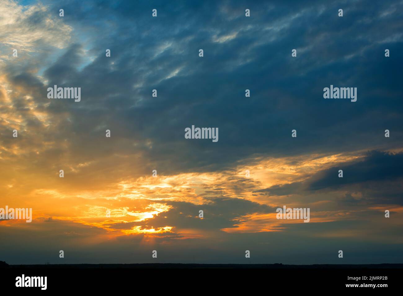 Background picture - bright dramatic sky with clouds at sunset in ...