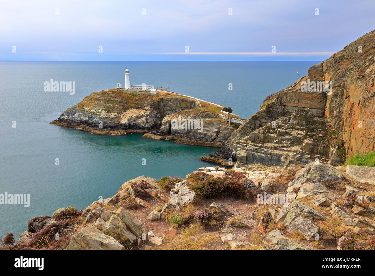 South Stack lighthouse, Ynys Lawd, Holyhead, Isle of Anglesey, Ynys Mon, North Wales,UK. Stock Photo