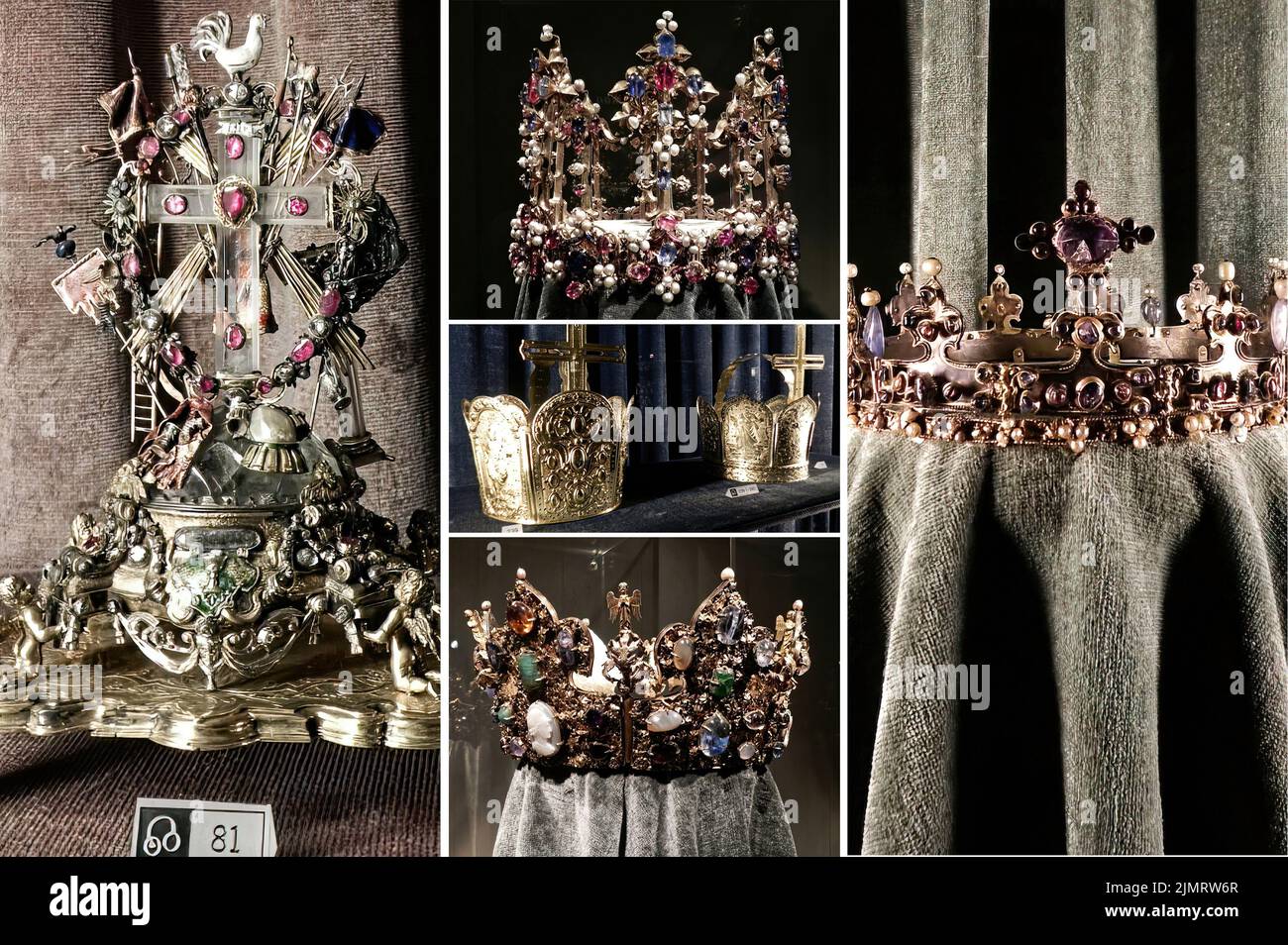 The Treasures of the Bavarian Kings in the residence of the Bavarian Kingdom in Munich. Stock Photo
