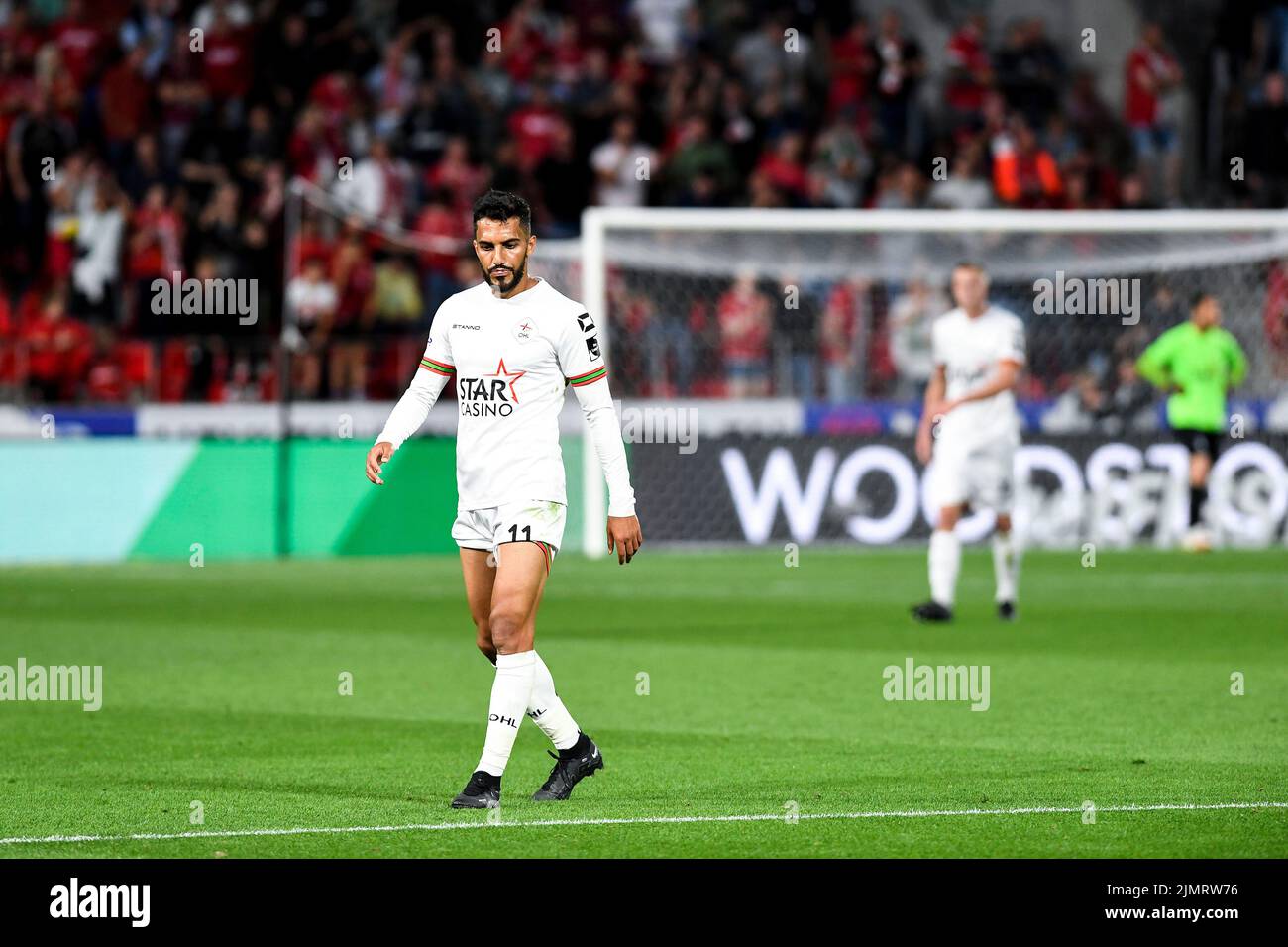 OHL's Mousa Suleiman Tamari shows defeat during a soccer match between
