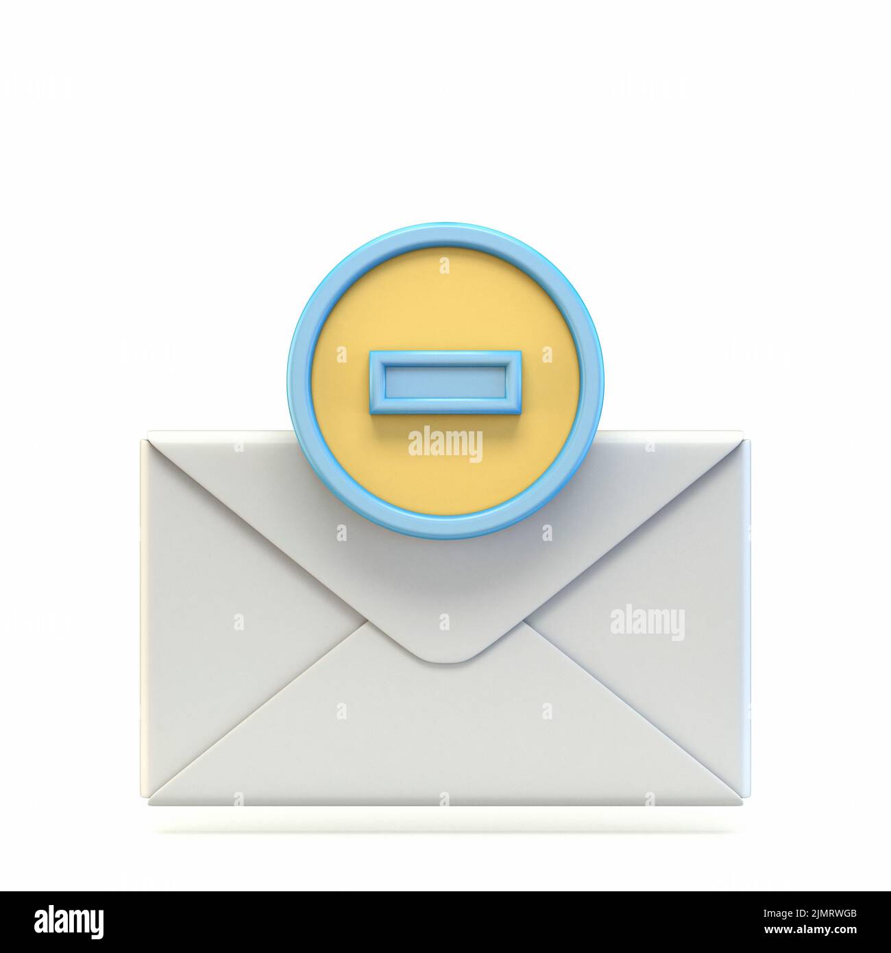 Mail icon with minus sign 3D Stock Photo