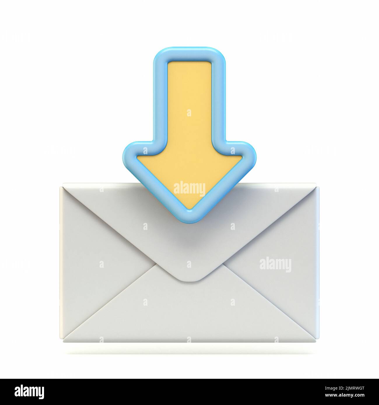 Mail icon with download arrow sign 3D Stock Photo