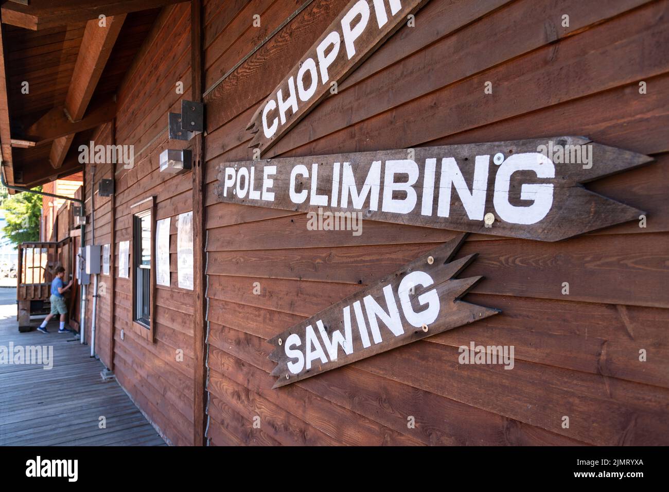 The Great Alaskan Lumberjack Show in Ketchikan, Alaska Stock Photo Alamy