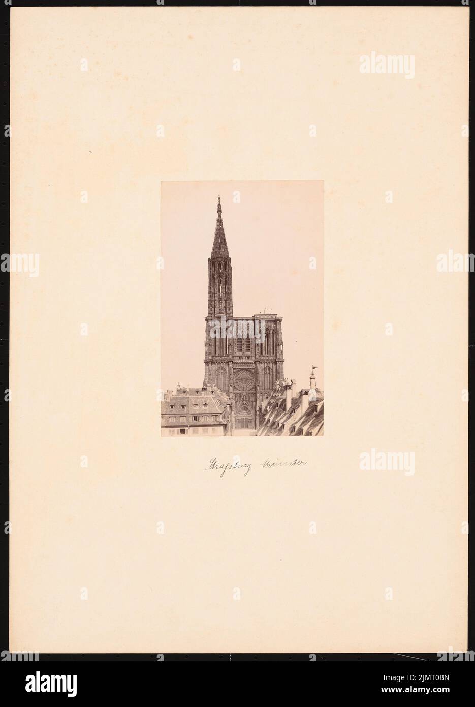 Unknown photographer, Münster in Strasbourg (before 1900): View of the Strasbourg cathedral from the west side. Photo on paper, 46.2 x 33.2 cm (including scan edges) N.N. : Münster, Straßburg Stock Photo