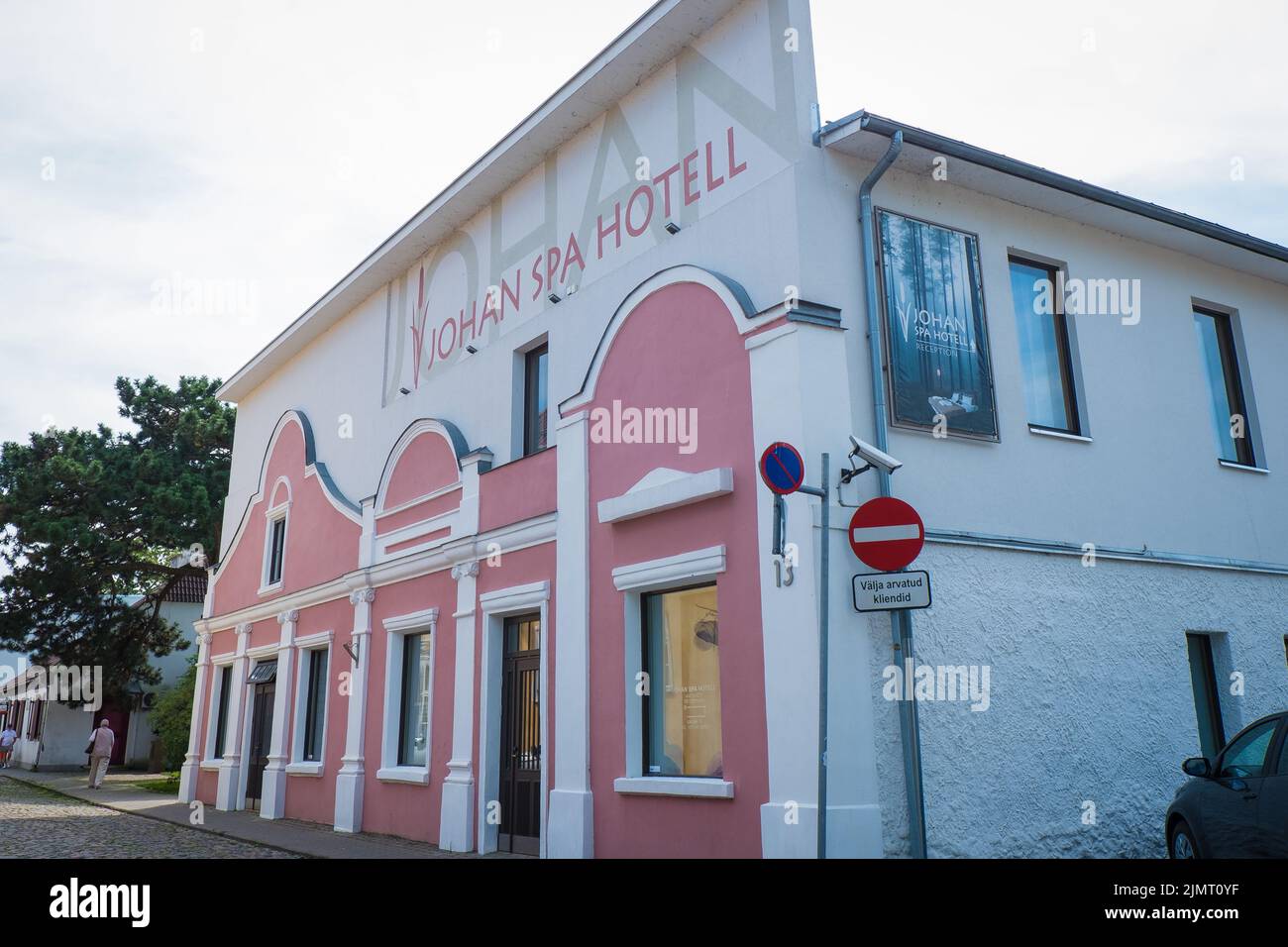 Kuressaare, Estonia - August 5, 2022: Johan Spa hotel in Saaremaa. Luxury accommodation in Kuressaare old town. Stock Photo