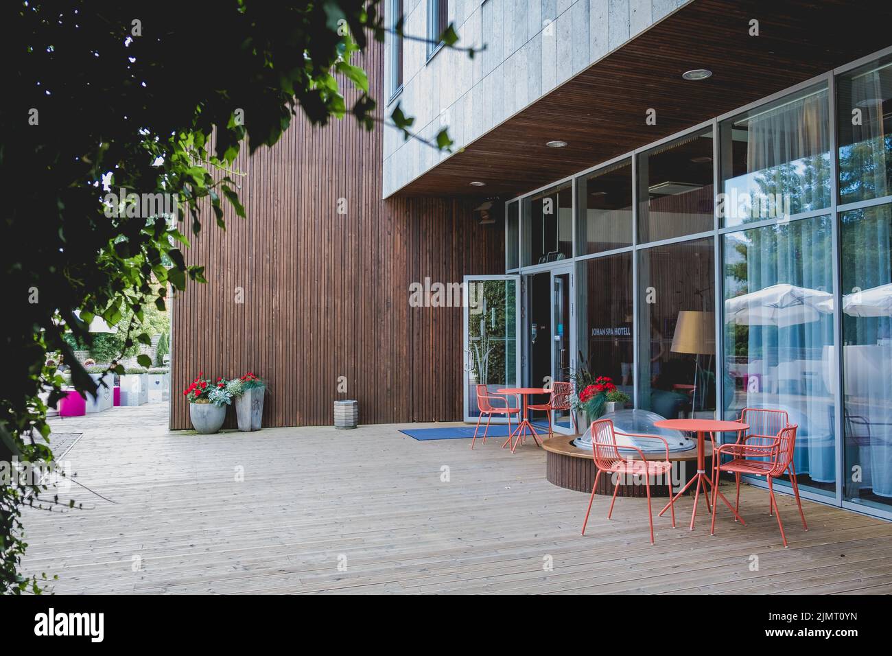 Kuressaare, Estonia - August 5, 2022: Johan Spa hotel in Saaremaa. Luxury accommodation in Kuressaare old town. Stock Photo