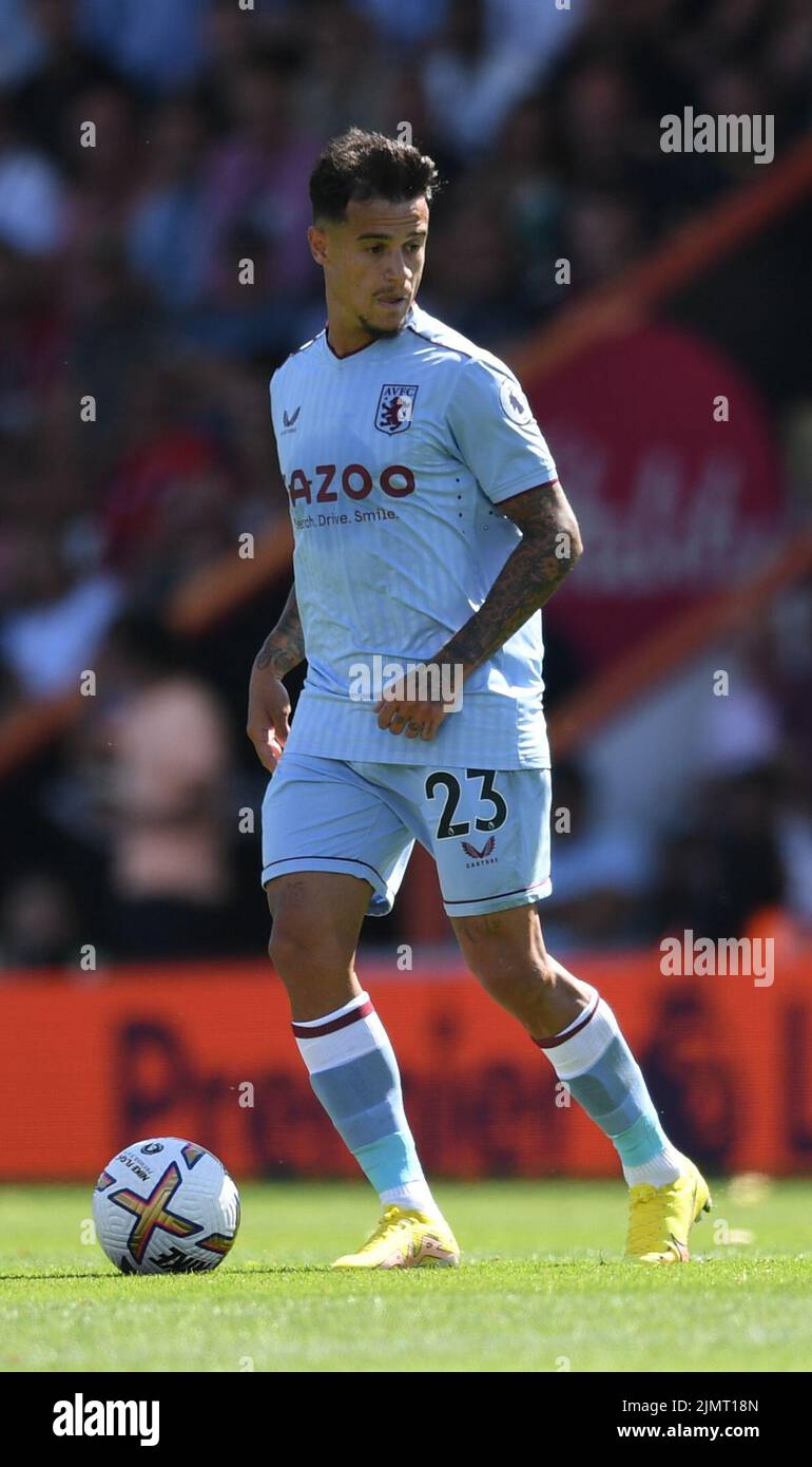 6th August 2022; Vitality Stadium, Boscombe, Dorset, England: Premiership football, AFC Bournemouth versus Aston Villa: Philippe Coutinho of Aston Villa Stock Photo