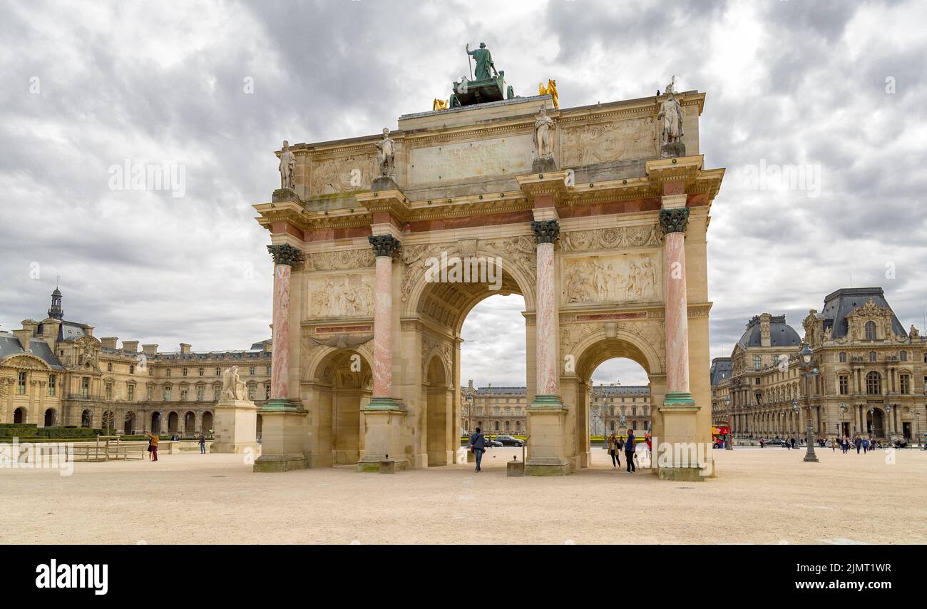 Paris, France - March 28, 2017: The Carrousel Triumphal Arch Arc de ...