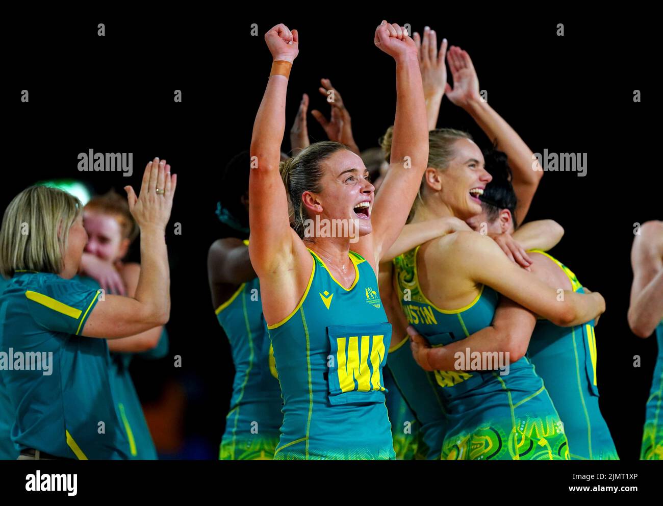 Australia's Liz Watson celebrates after winning the Netball Gold Medal match against Jamaica at The NEC Arena on day ten of the 2022 Commonwealth Games in Birmingham. Picture date: Sunday August 7, 2022. Stock Photo