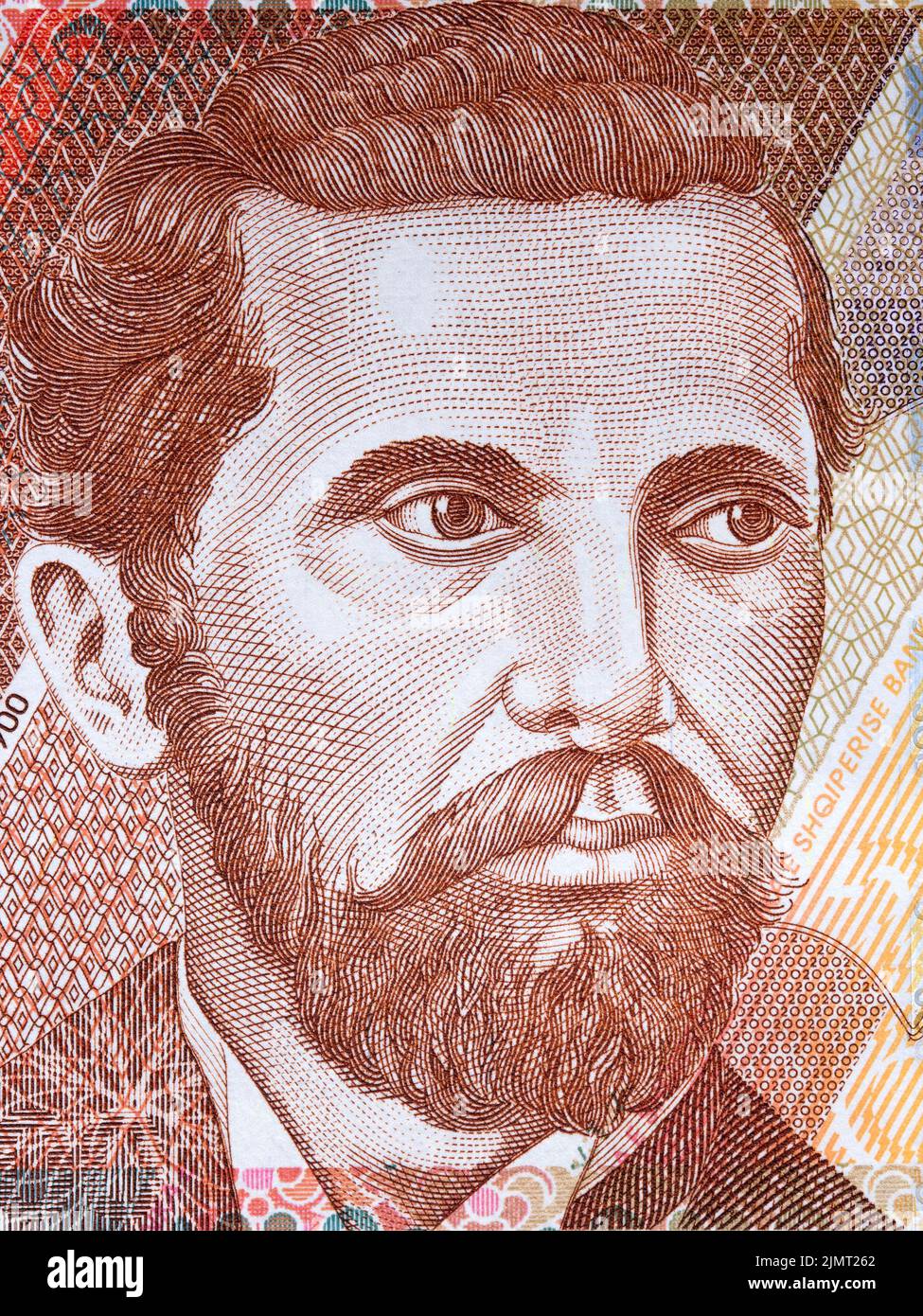 Naim Frasheri portrait from Albanian money Stock Photo Alamy