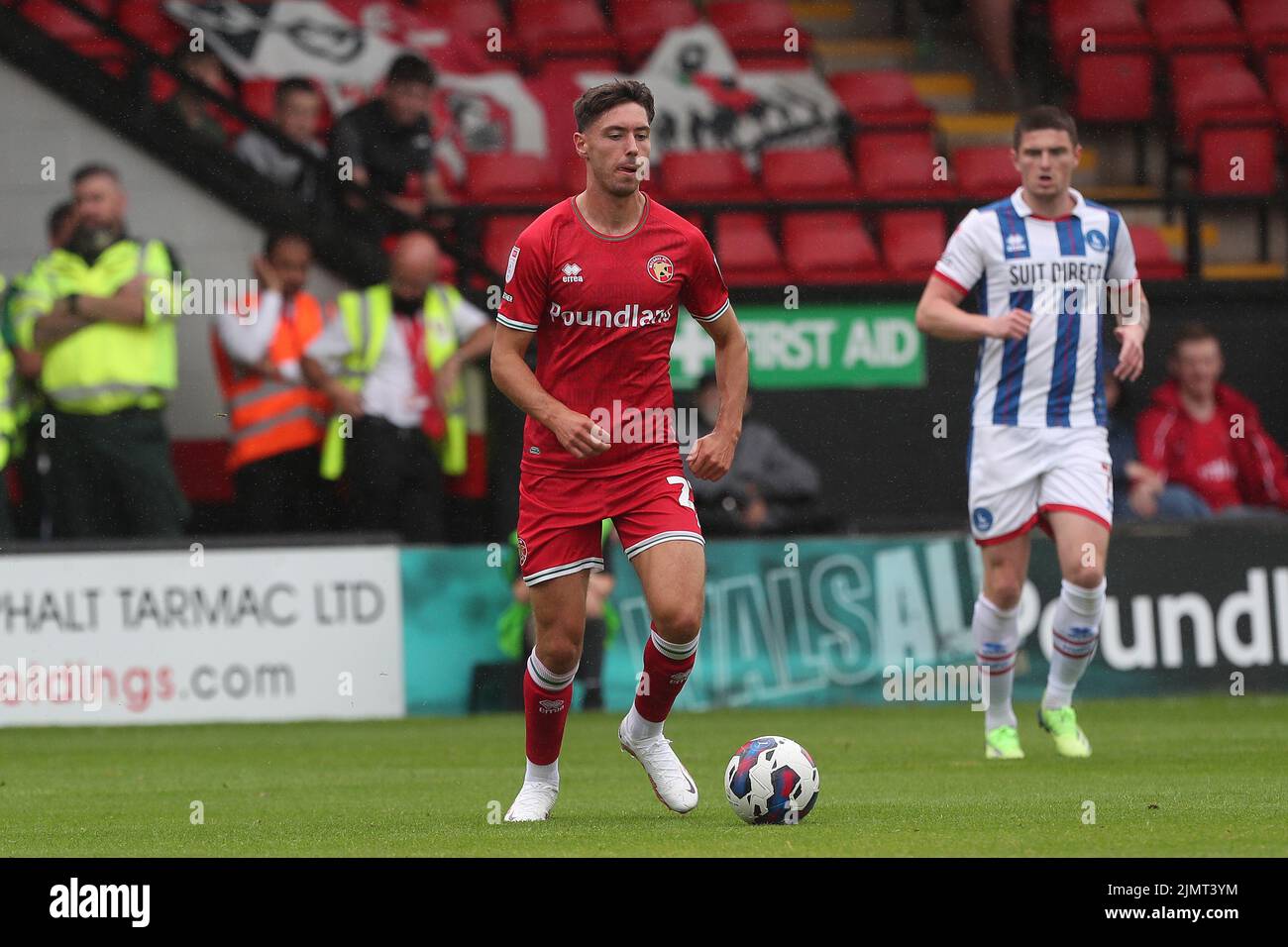 Isaac Hutchinson of Walsall during the Sky Bet League 2 match between Walsall and Hartlepool United at the Banks's Stadium, Walsall on Saturday 30th July 2022. (Credit: Mark Fletcher | MI News) Stock Photo