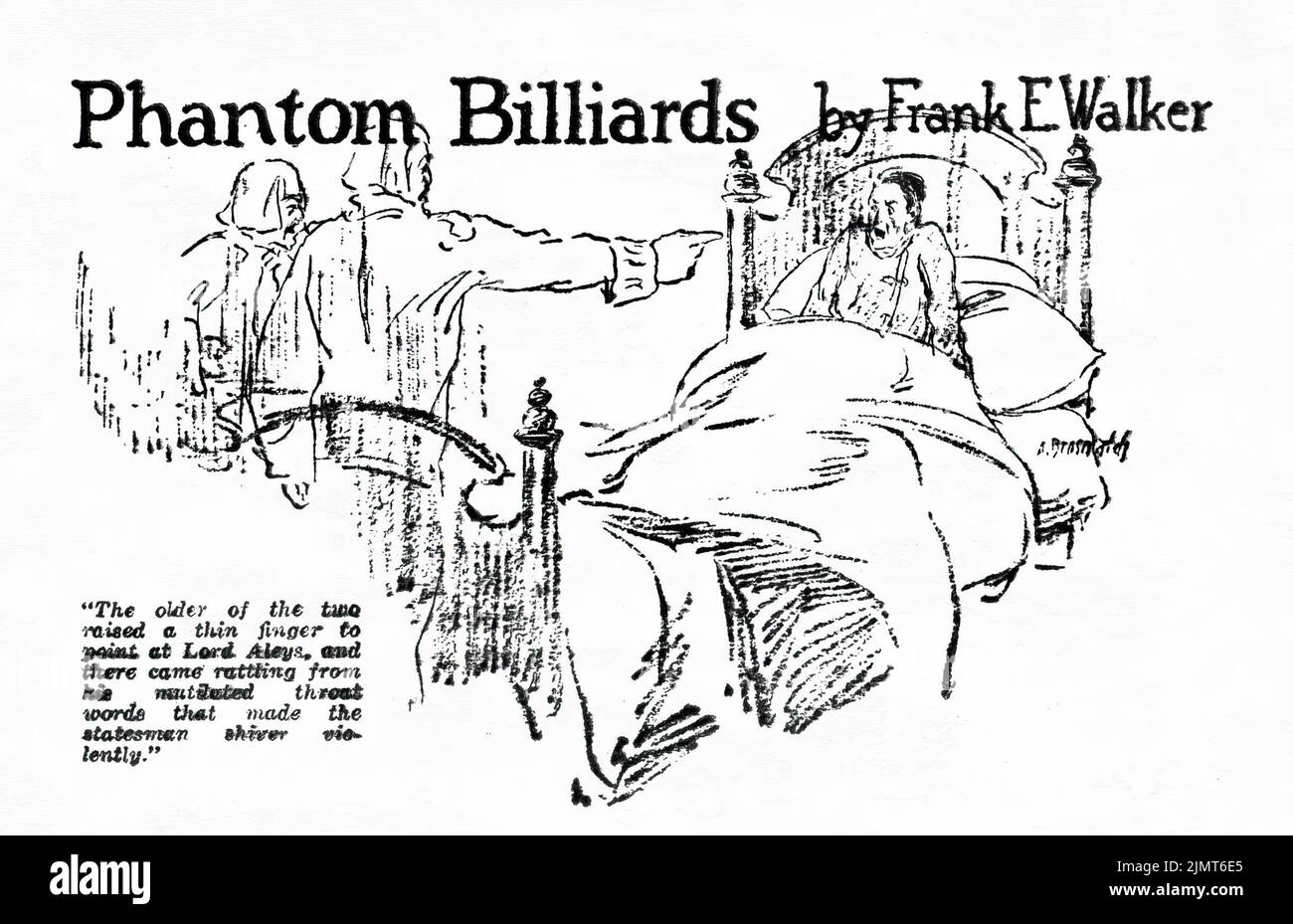 Phantom Billiards by Frank E. Walker. Illustration by Andrew Brosnatch from Weird Tales, February 1926 Stock Photo