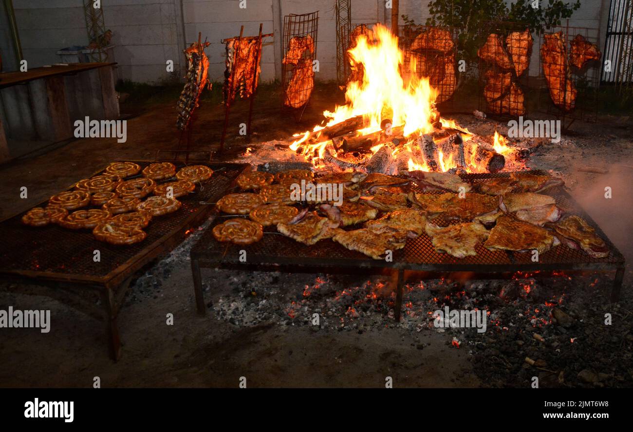 Roasted Crispy Ribs, traditional Argentinian barbecue Stock Photo - Alamy