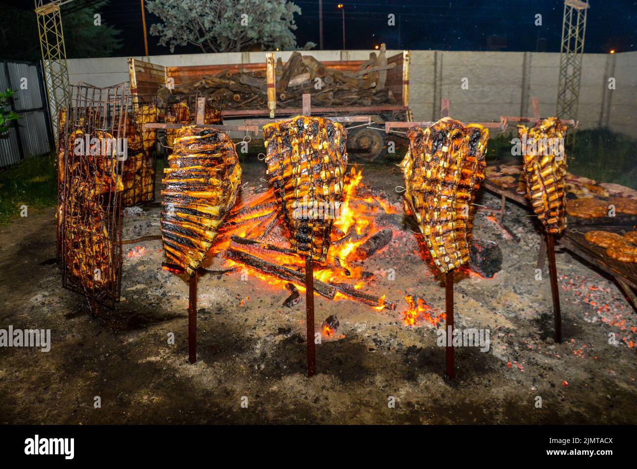 Roasted Crispy Ribs, traditional Argentinian barbecue Stock Photo - Alamy