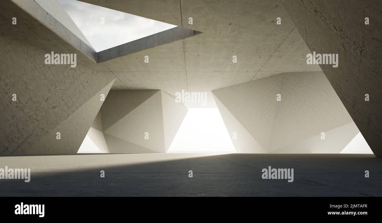 3d contemporary triangle shape design building interior Stock Photo Alamy