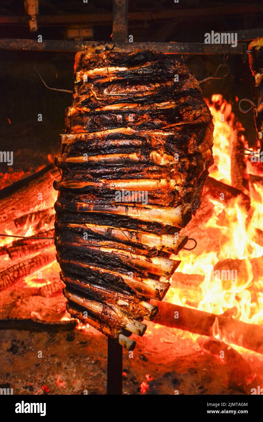 Roasted Crispy Ribs, traditional Argentinian barbecue Stock Photo - Alamy
