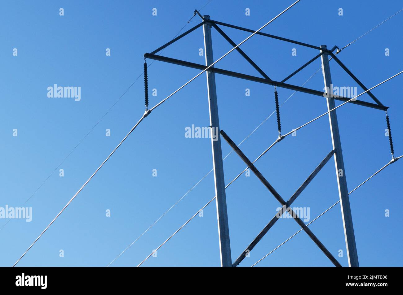 Electric power lines and support tower Stock Photo Alamy