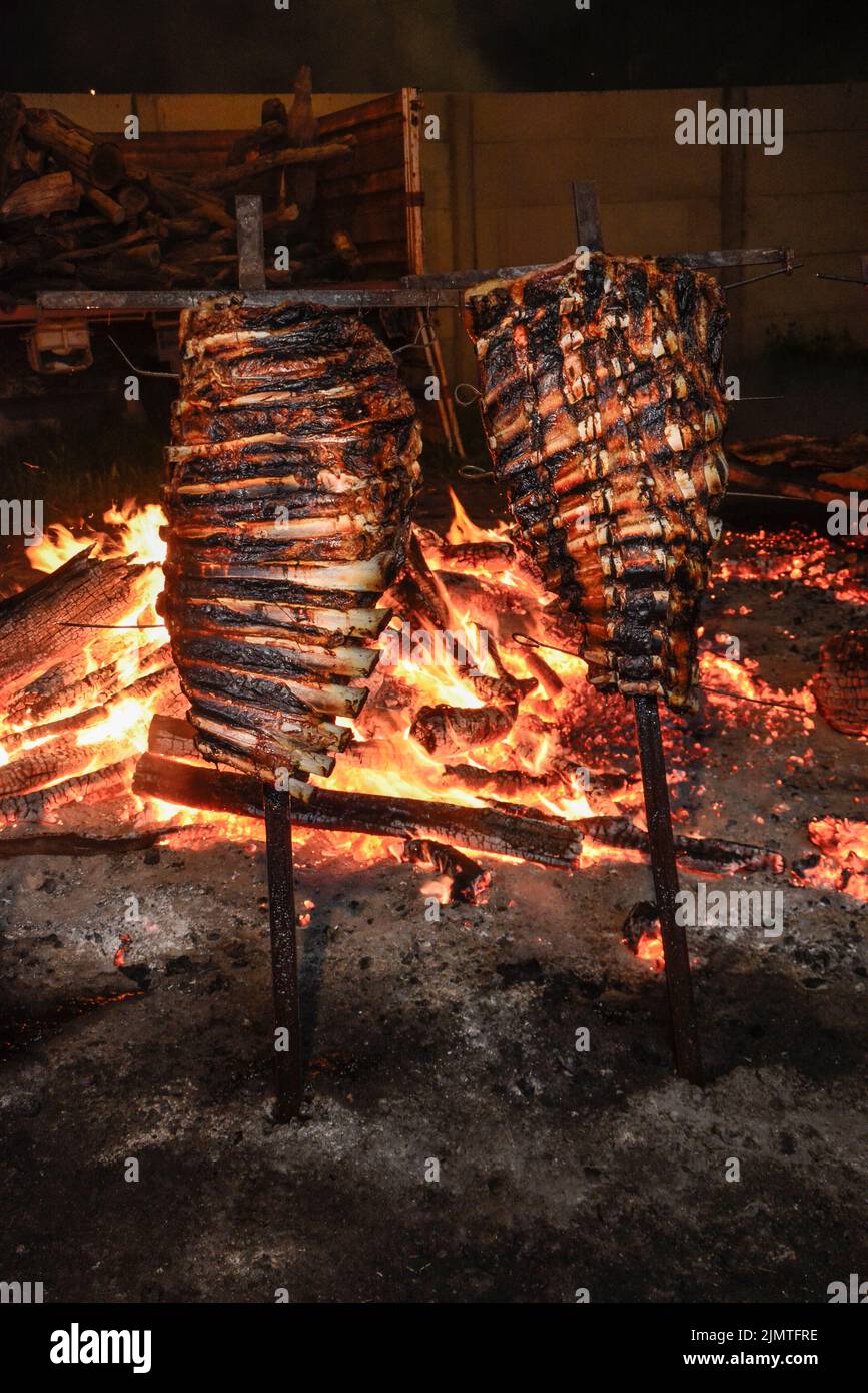Roasted Crispy Ribs, traditional Argentinian barbecue Stock Photo - Alamy