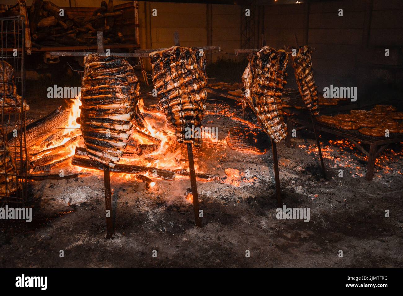 Roasted Crispy Ribs, traditional Argentinian barbecue Stock Photo - Alamy