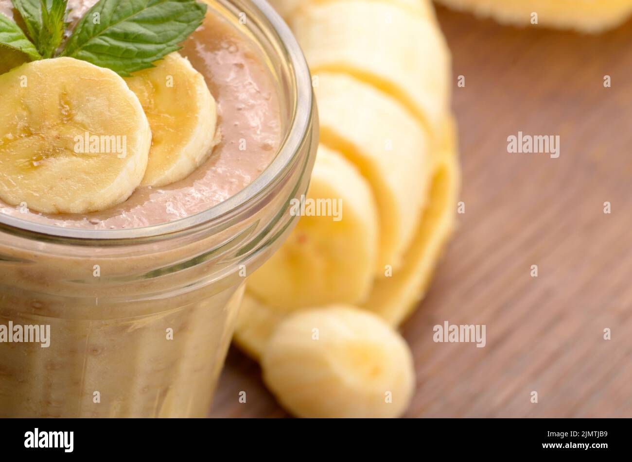 Glass of banana milk hi-res stock photography and images - Alamy