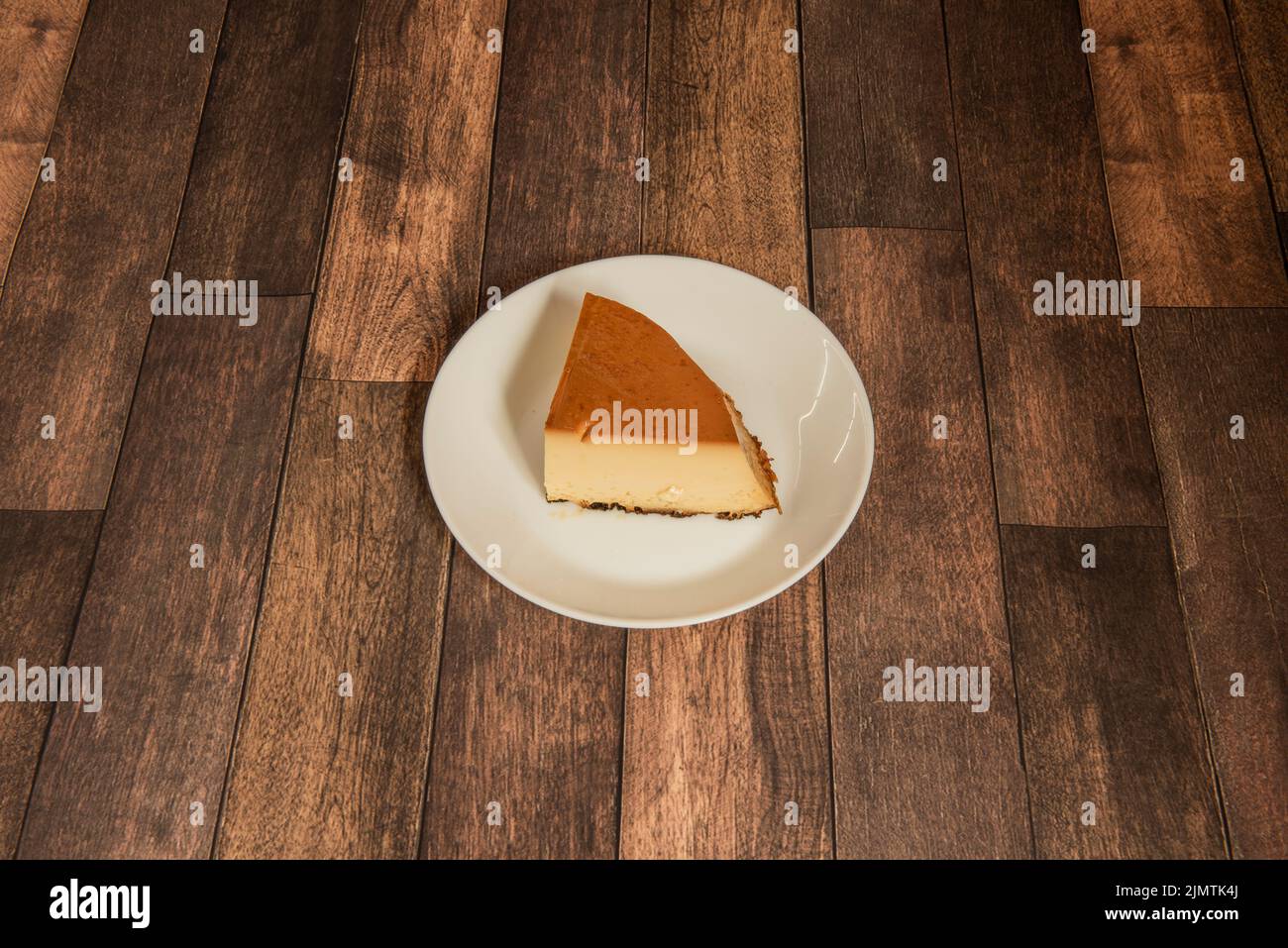 Peruvian flipped cream which is a flan to which is added, in addition to the basic ingredients, condensed milk Stock Photo