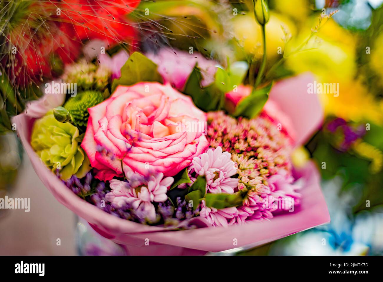 Fresh cut flowers in a florists Stock Photo Alamy
