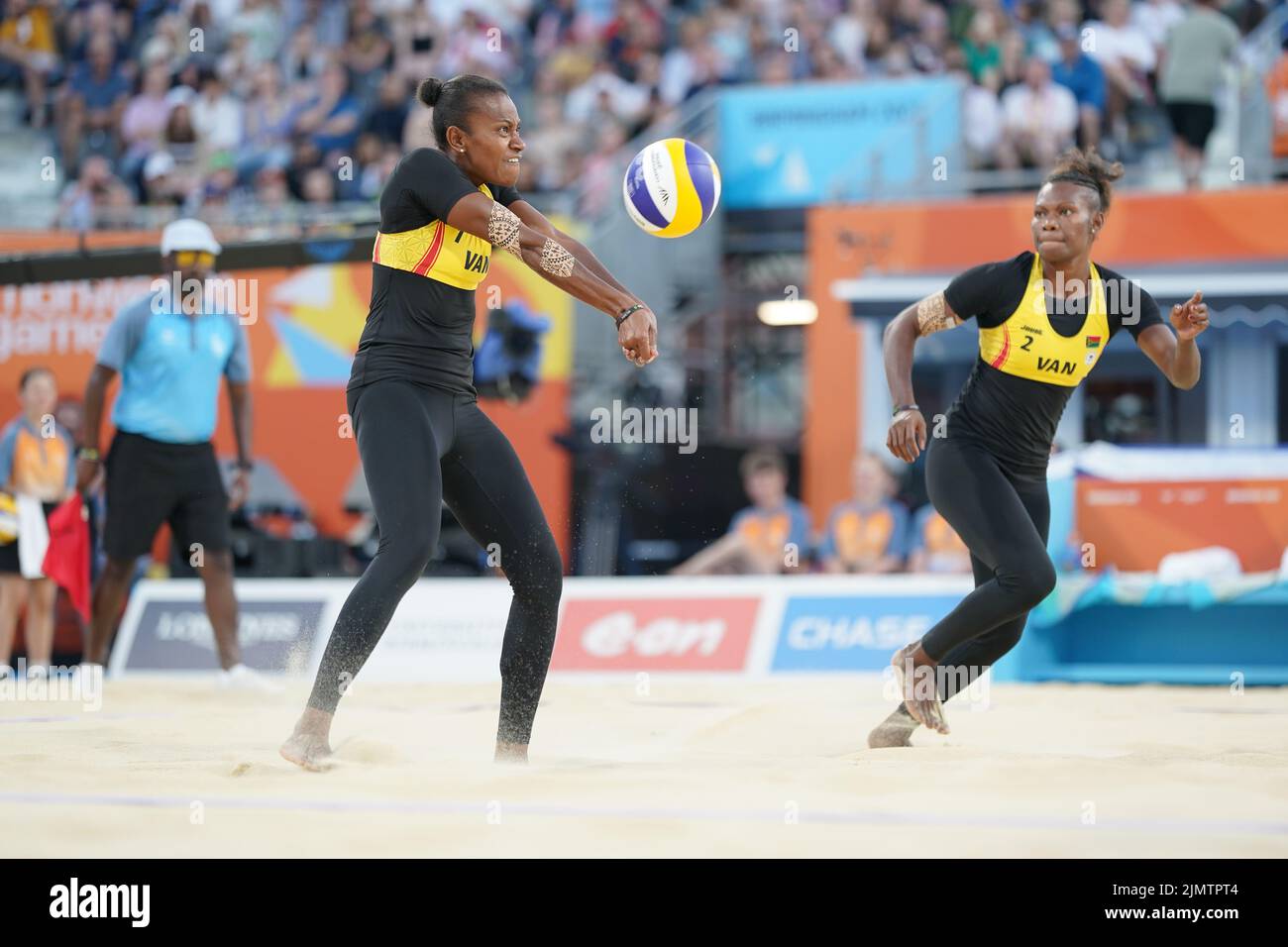 Vanuatu's Miller Pata and Sherysyn Toko compete during the Women's