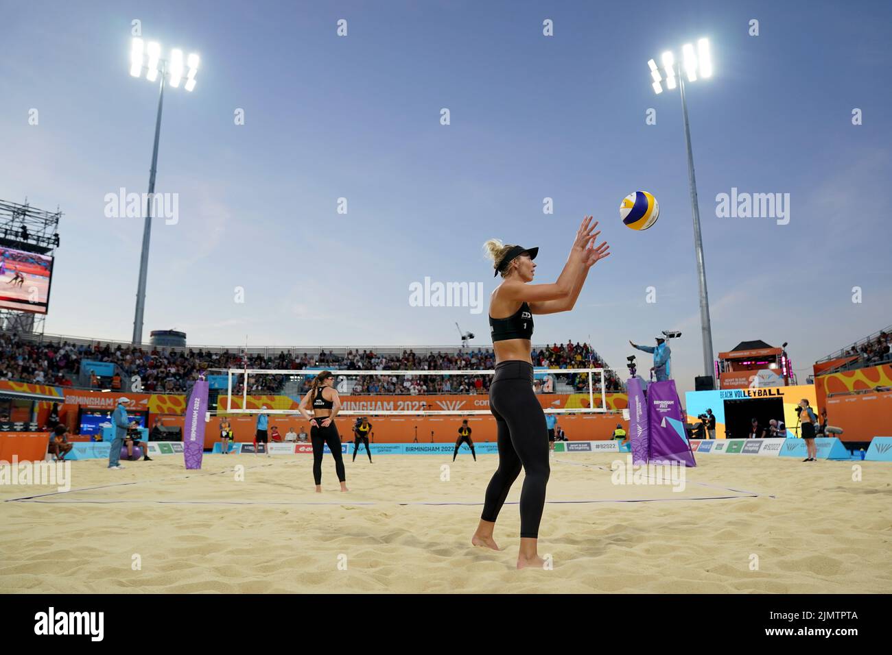 New Zealand's Shaunna Polley and Alice Zeimann in action during the