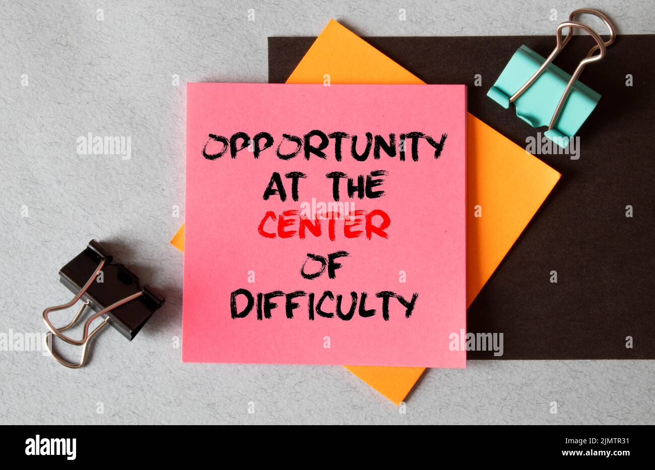 Text opportunity at the center of difficulty on the short note texture background. Stock Photo