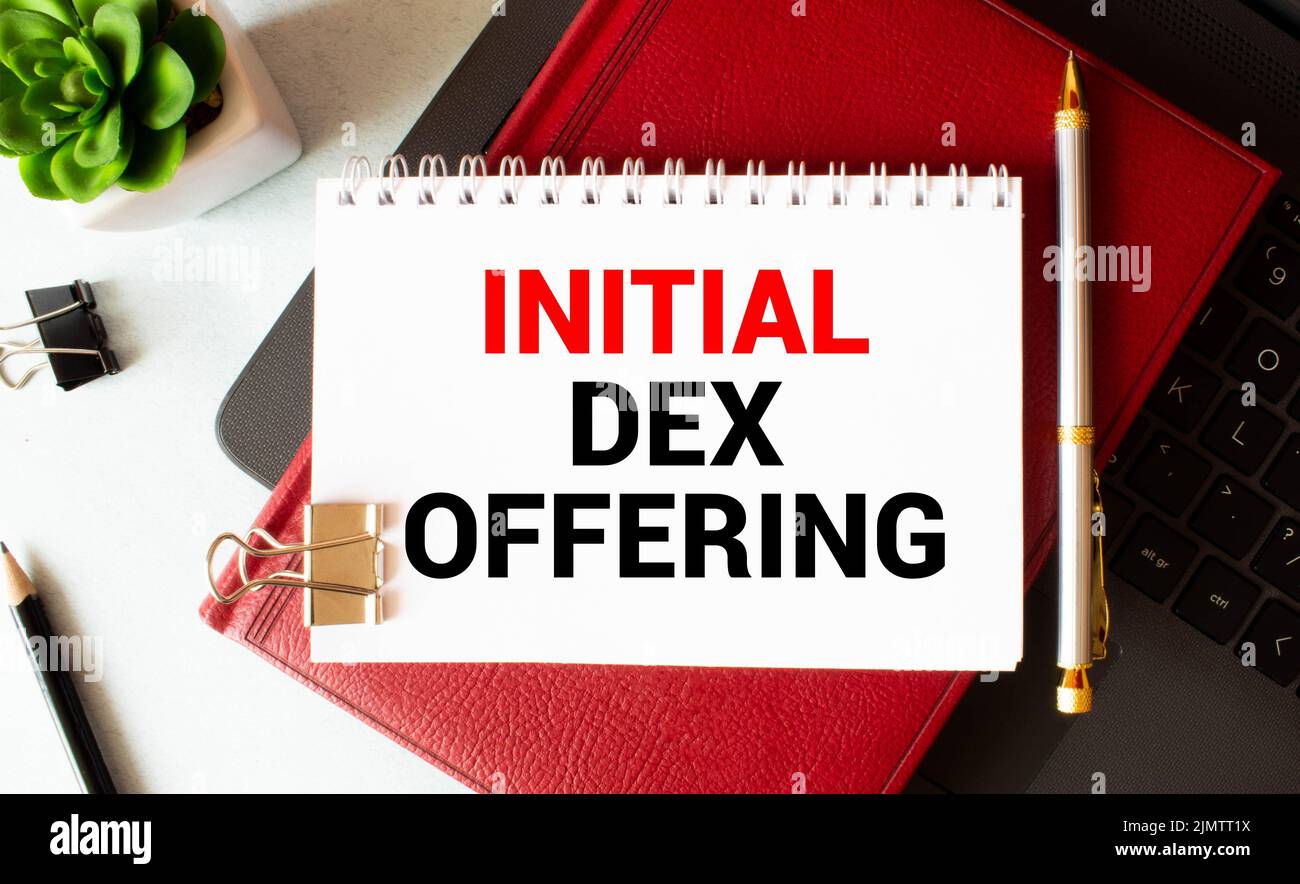 Concept ido or Initial DEX Offering with abstract icons Stock Photo