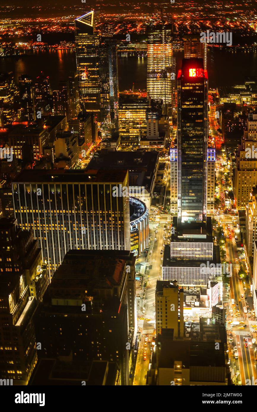 Night view from the empire state building stock photo alamy