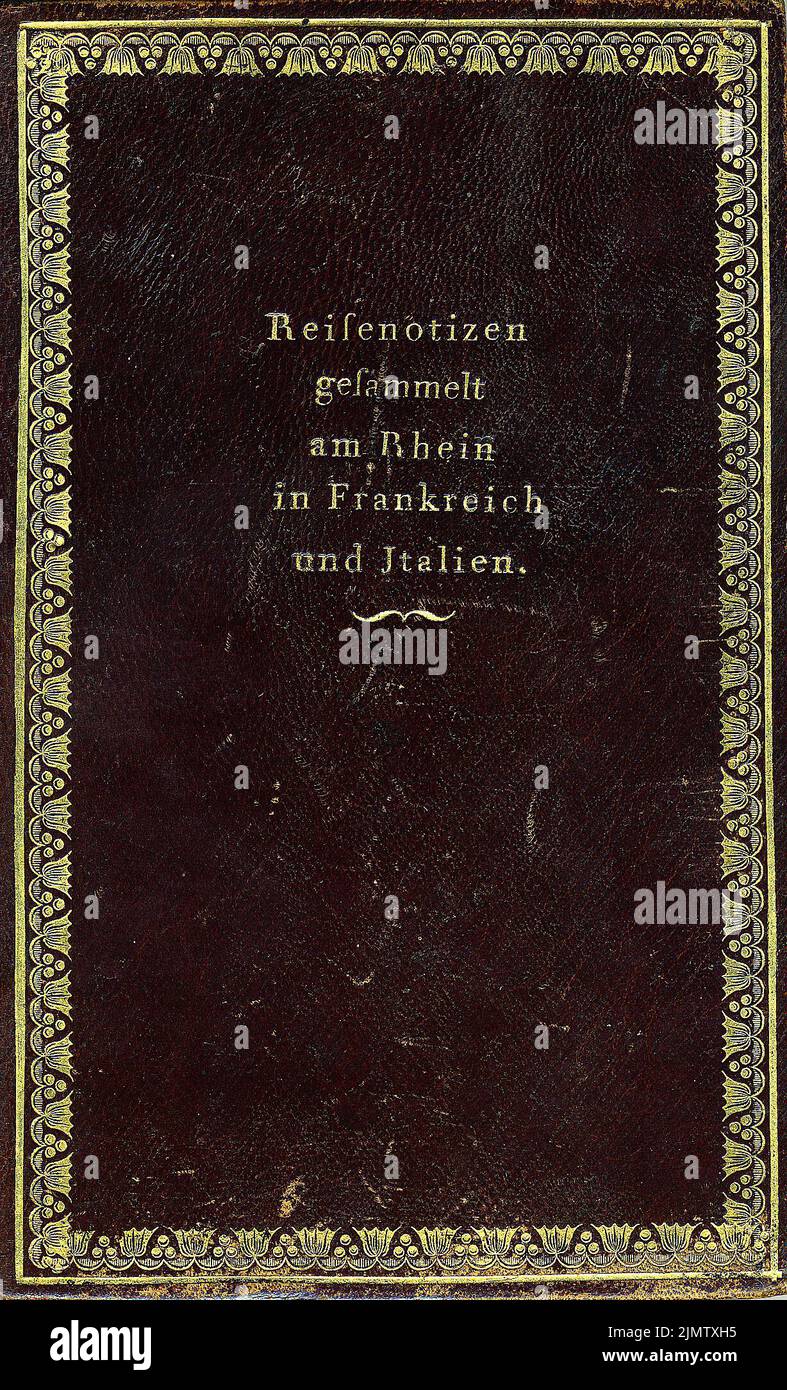 Scheppig Carl (1803-1885), sketchbook 'Travel notes collected on the Rhine in France and Italy' (1833-1835): 141 sheet of travel sketches (vessels, ornaments, small architectures). Pencil, pencil watercolored on paper, 17.2 x 10.4 cm (including scan edges) Scheppig Carl  (1803-1885): Skizzenbuch »Reisenotizen gesammelt am Rhein in Frankreich und Italien« Stock Photo
