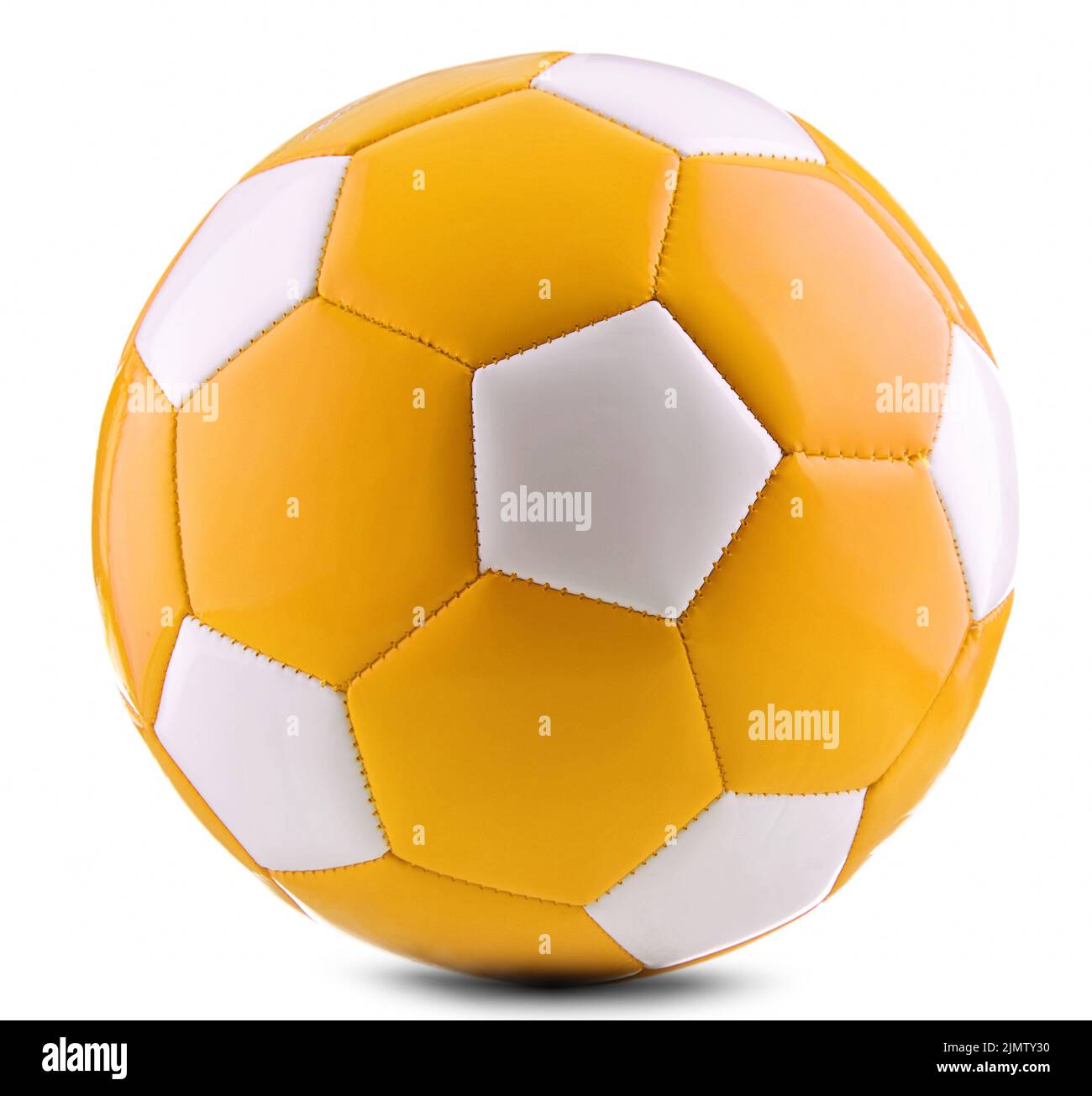 Leather soccer ball isolated on white background Stock Photo - Alamy
