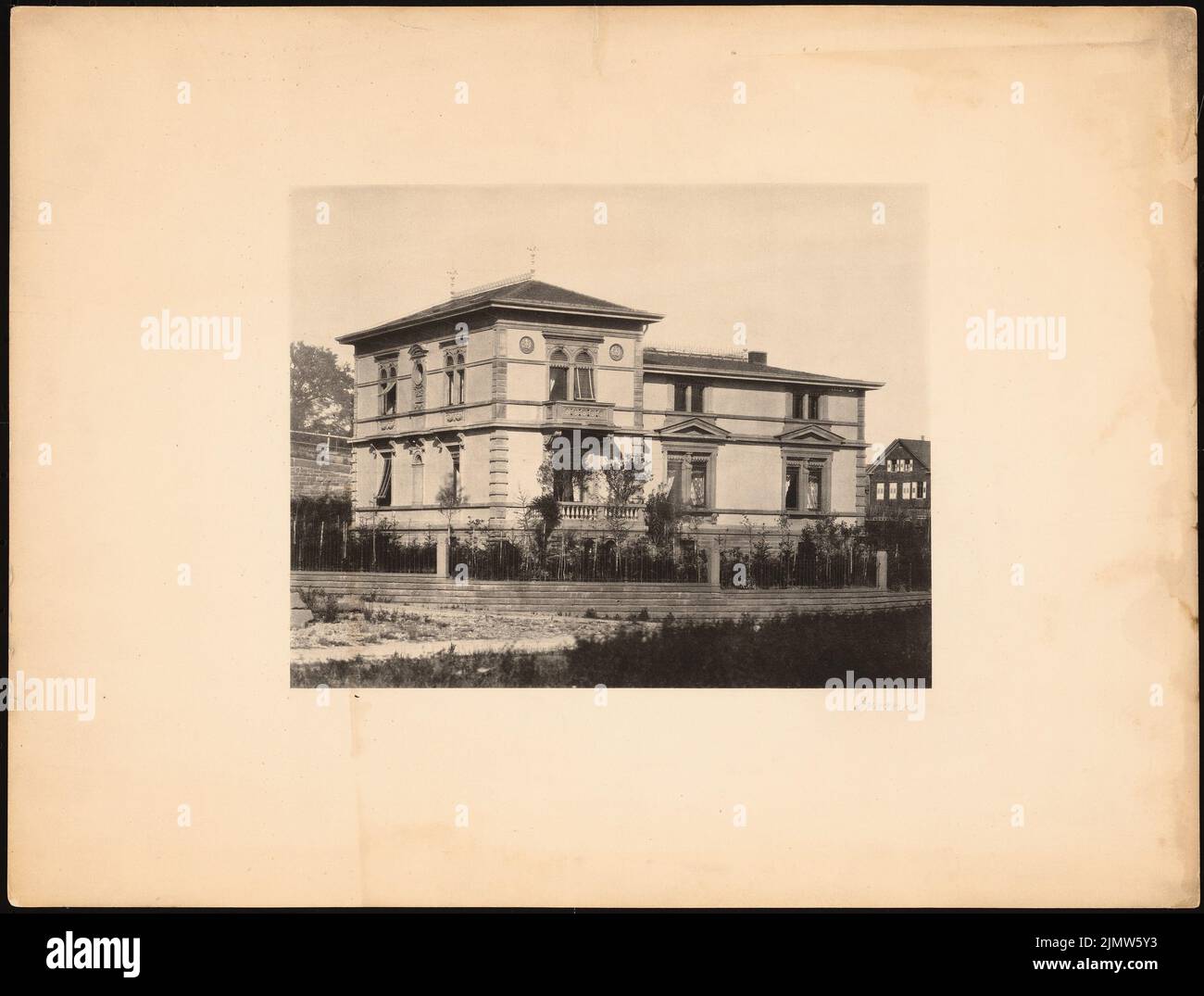 Durm Joseph (1837-1919), Villa Maischhofer, Pforzheim (1875-1876): View. Print on paper, 32.5 x 42.9 cm (including scan edges) Durm Joseph  (1837-1919): Villa Maischhofer, Pforzheim Stock Photo