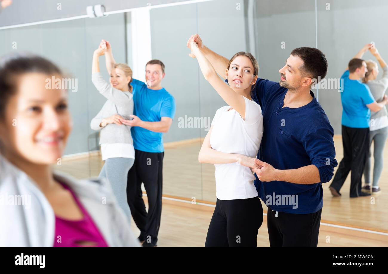 Adults learning to dance kizomba Stock Photo Alamy