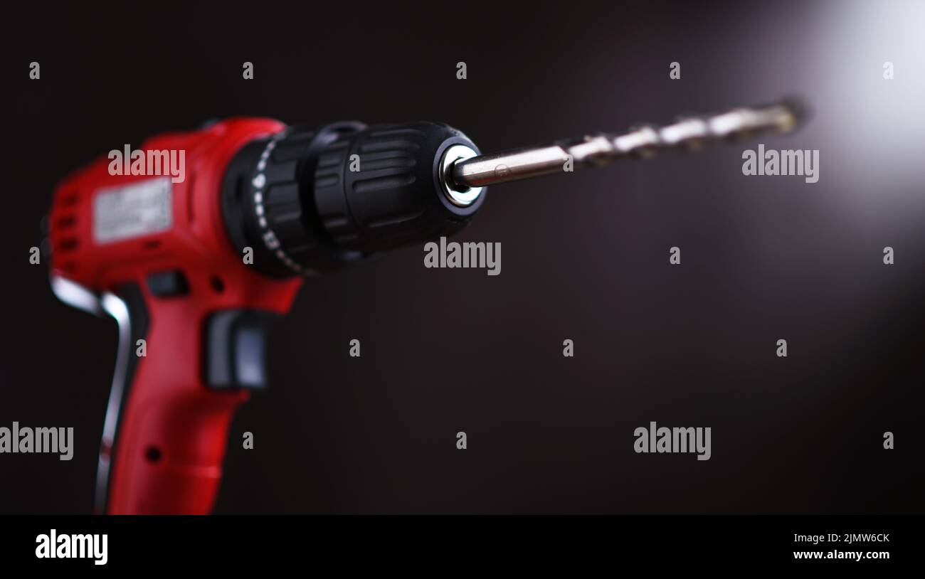 Cordless drill working also as screw guns Stock Photo Alamy