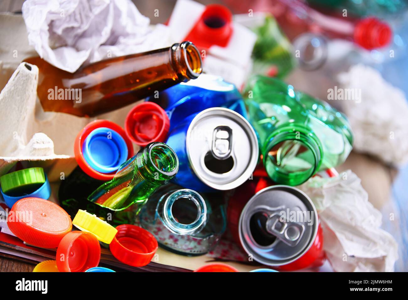 Recyclable garbage consisting of glass Stock Photo Alamy