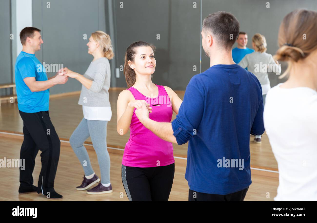 Adults learning to dance kizomba Stock Photo