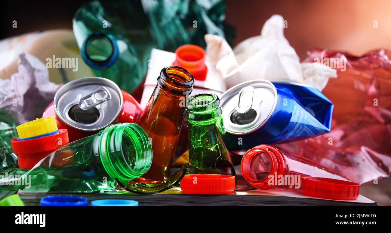 Recyclable garbage consisting of glass Stock Photo Alamy
