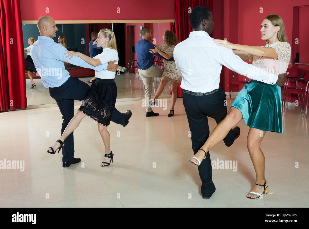 People dancing rockandroll in pairs Stock Photo Alamy
