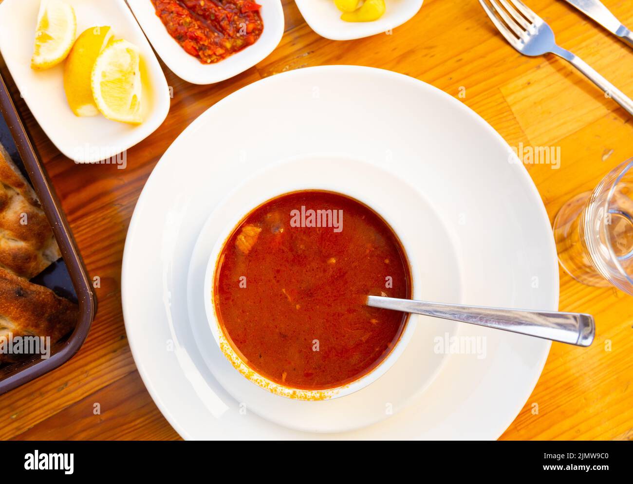 Bamia, Turkish stew with lamb, okra, tomatoes Stock Photo Alamy